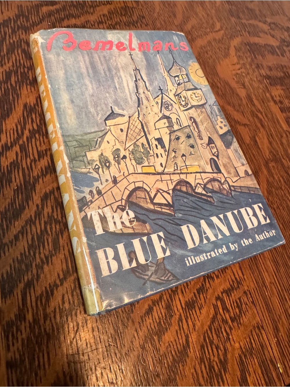 Bemelmans "The Blue Danube" Illustrated Wall Art - Blue, Cream, Tan
